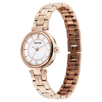 Sonata Wedding Quartz Analog Off White Dial Stainless Steel Strap Watch For Women