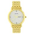 Sonata Quartz Analog with Day and Date Champagne Dial Metal Strap Watch for Men