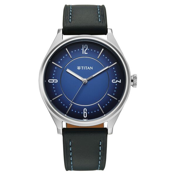 Titan Neo Basics Analog with Blue Dial Blue Leather Strap Watch for Men - image number 1
