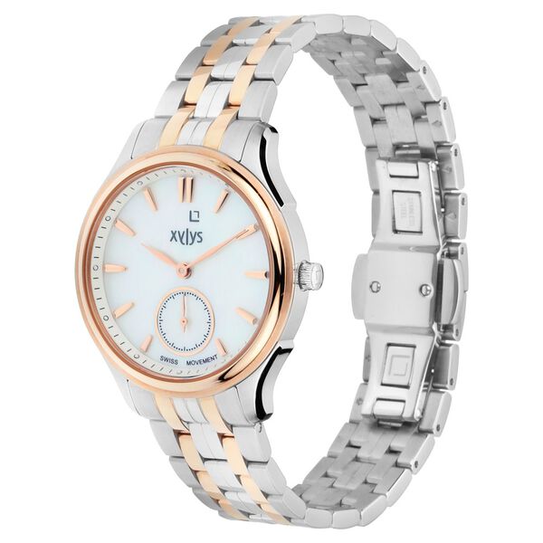 Xylys Swiss Analog Two Toned Stainless Steel Strap Mother of Pearl Dial Watch For Women - image number 2