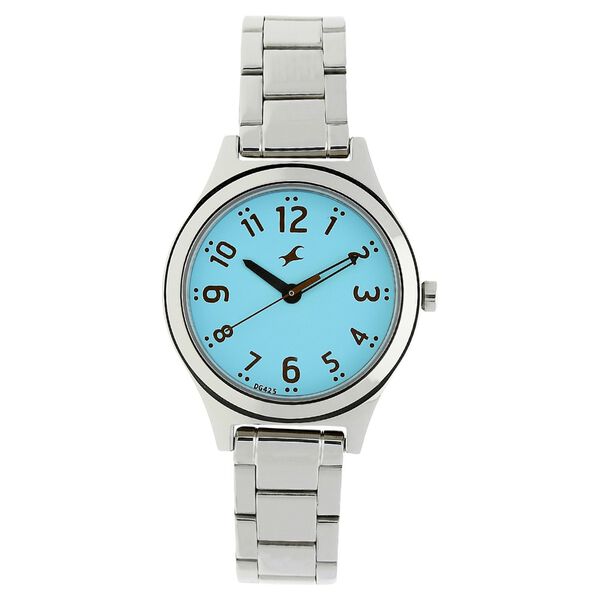 Fastrack Bare Basics Quartz Analog Blue Dial Stainless Steel Strap Watch for Girls - image number 0