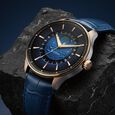 Titan Stellar Analog with Earth Disc and Blue Dial Blue Leather Strap Watch for Men - image number 0