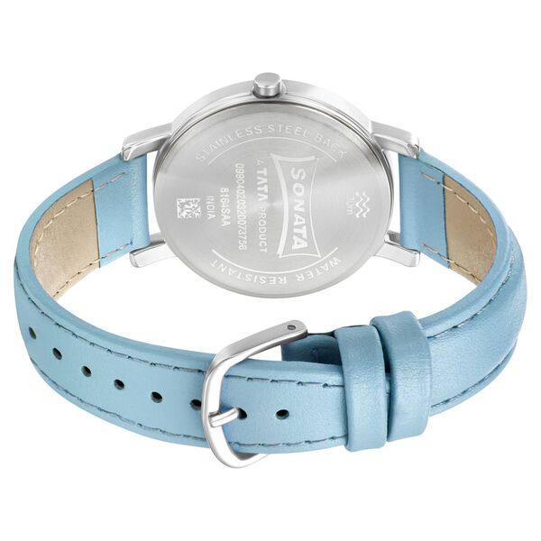 Sonata Play White Dial Women Watch With Leather Strap - image number 3