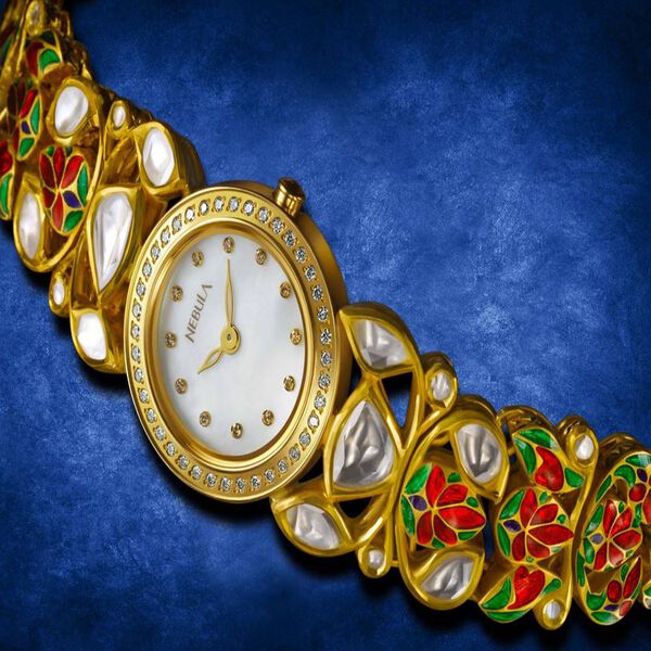 Titan Nebula Nazakat Quartz Analog 22 Karat Solid Gold Watch for Women - image number 0