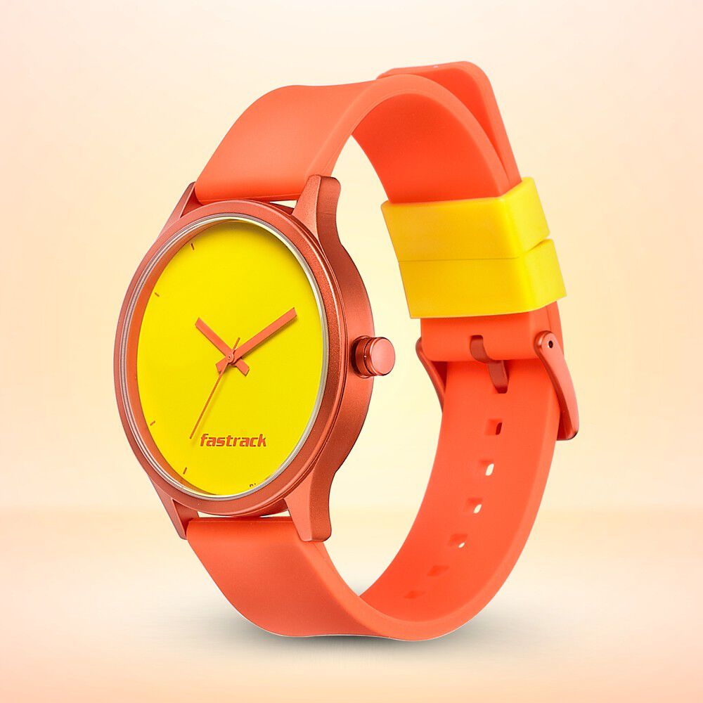 Fastrack watch yellow colour top