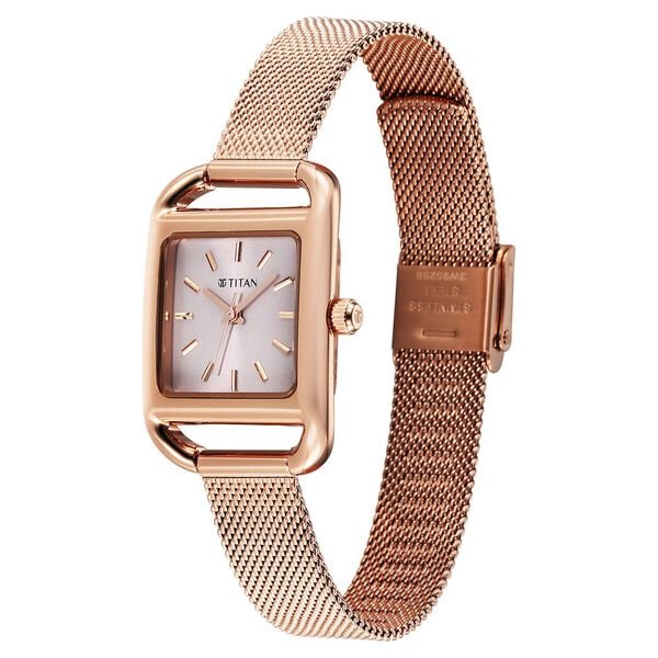Titan Horizon Quartz Analog Pink Dial Stainless Steel Strap Watch For Women - image number 2
