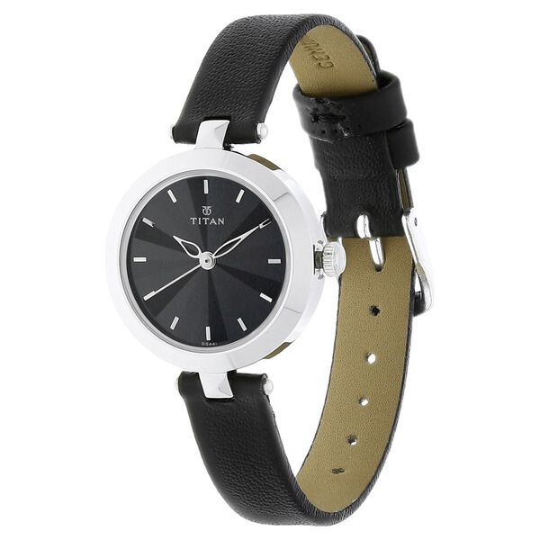 Titan Karishma Black Dial Women Watch With Leather Strap - image number 1