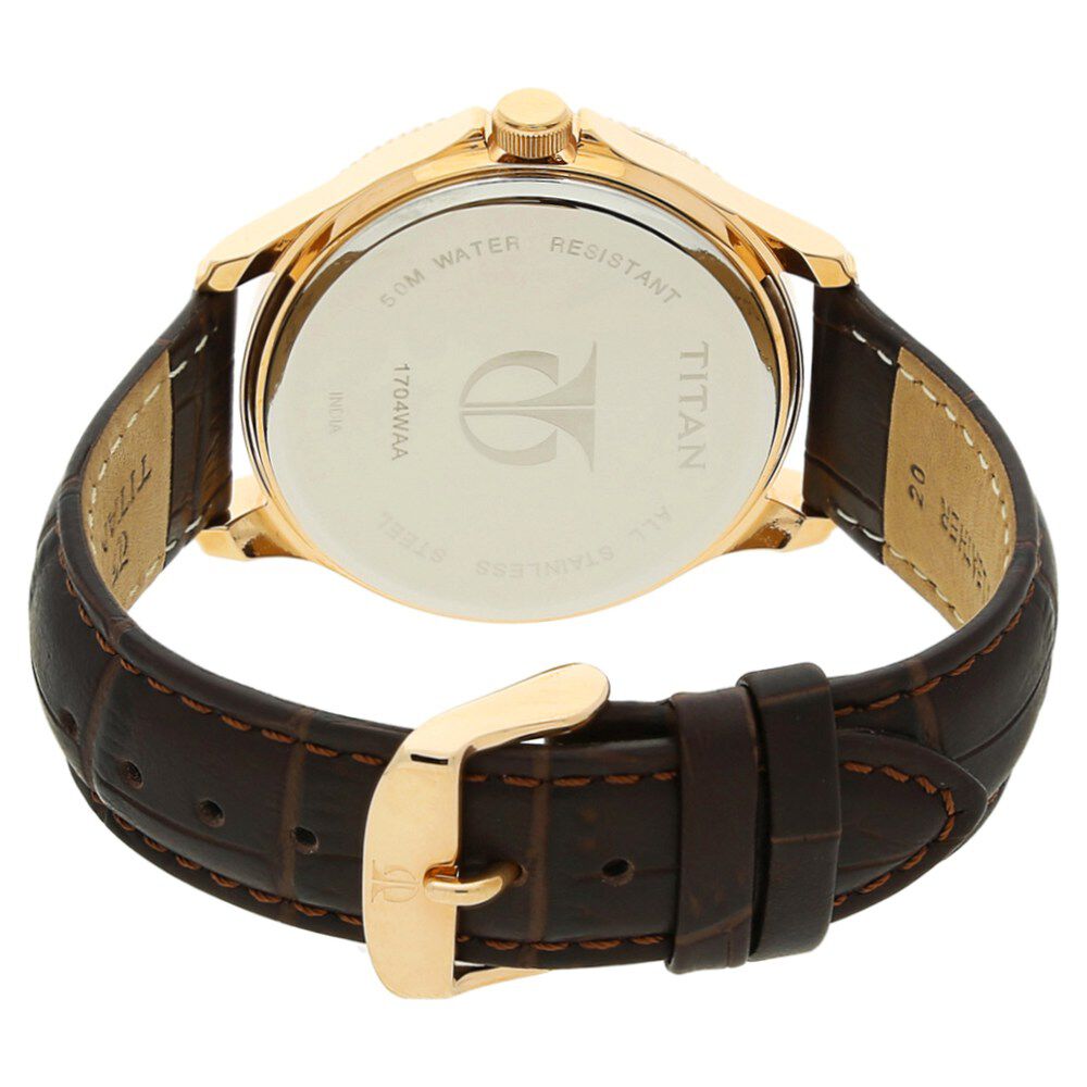 Buy Online Titan Globe Trotter Blue Dial Dual Time Leather Strap watch for Men nk1704wl01 Titan
