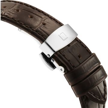 Xylys Swiss Quartz Silver Dial Two Toned Leather Strap Watch For Women