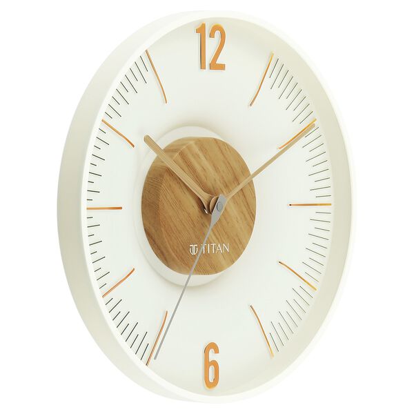 Titan Earth Flare Wall Clock - Wood Texture - image number 2