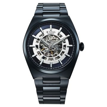 Titan Nexus Skeletal Automatic Analog with Blue Dial Blue Stainless Steel Strap Watch for Men
