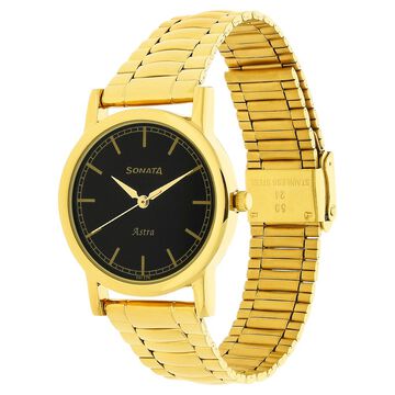 Sonata Quartz Analog Black Dial Stainless Steel Strap Watch for Men
