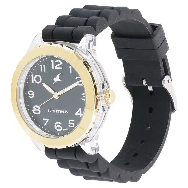 Fastrack Trendies Quartz Analog Black Dial Silicone Strap Watch for Girls - image number 1