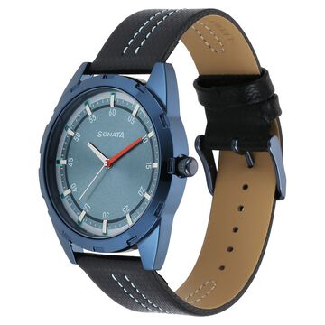 Sonata Blues Quartz Analog Blue Dial Metal Strap Watch for Men