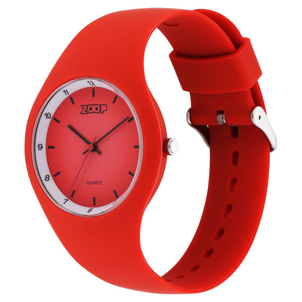 Buy Online Zoop Analog Watch with Red Dial & Red Strap for Girls