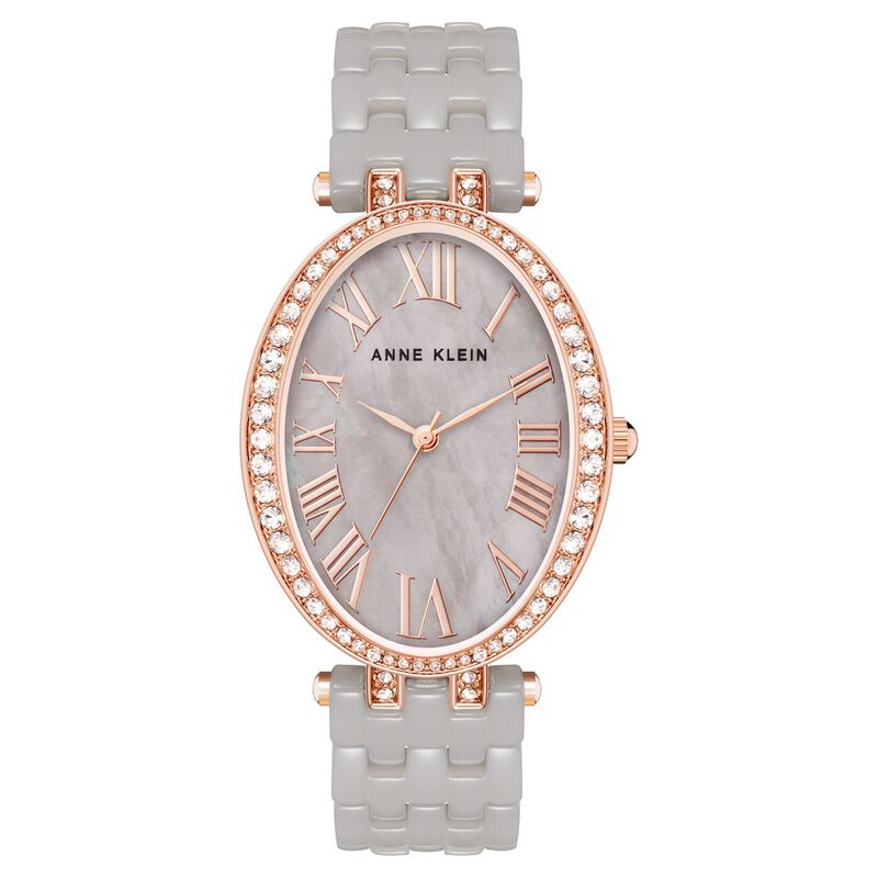Anne Klein Quartz Analog Brown Dial Multicoloured Ceramic Strap Watch For Women