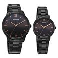 Sonata Perfect Pairs Quartz Analog Black Dial Black Metal Strap Watch For Couple - image number 0