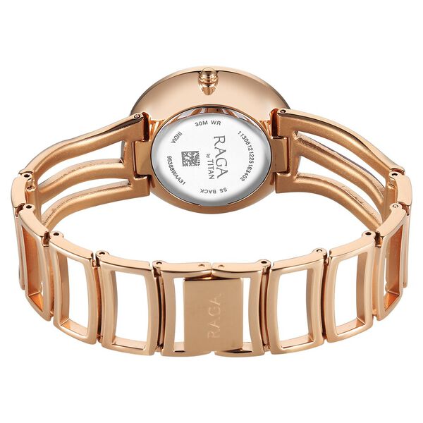 Titan Raga Sierra Quartz Analog Brown Dial Two Toned Metal Strap Watch For Women - image number 5