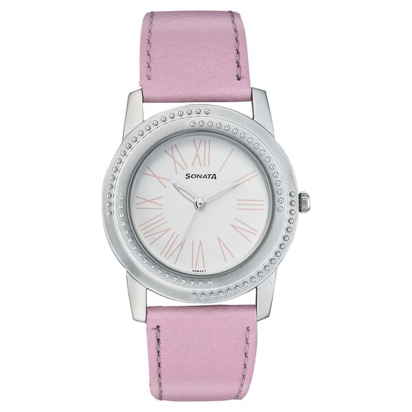 Sonata Quartz Analog White Dial Strap Watch for Women - image number 0