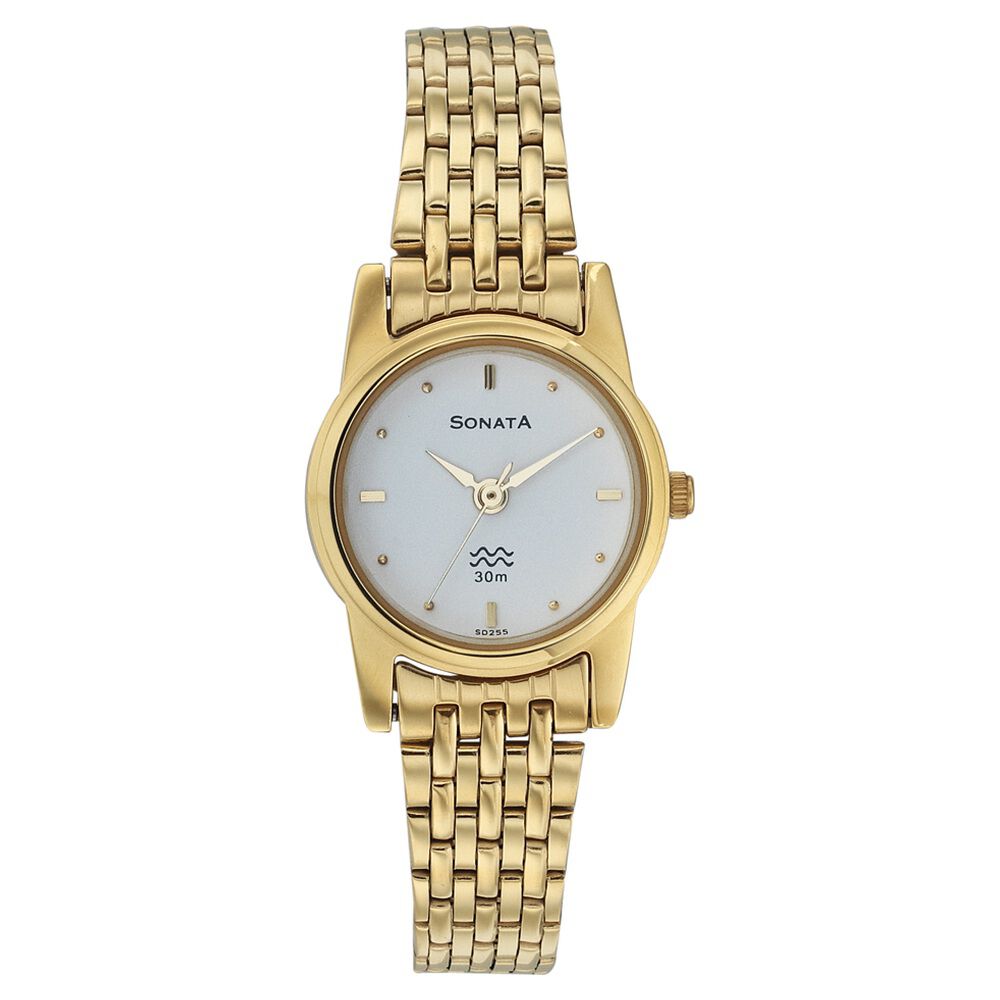 Buy Online Sonata Quartz Analog White Dial Strap Watch for Women nb8006ym05 Titan