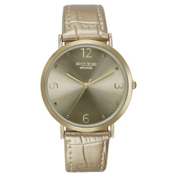 Sonata Poze Quartz Analog Golden Dial Leather Strap Watch for Women