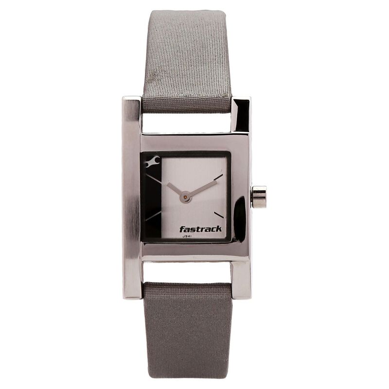 Fastrack Quartz Analog Silver Dial Leather Strap Watch for Girls