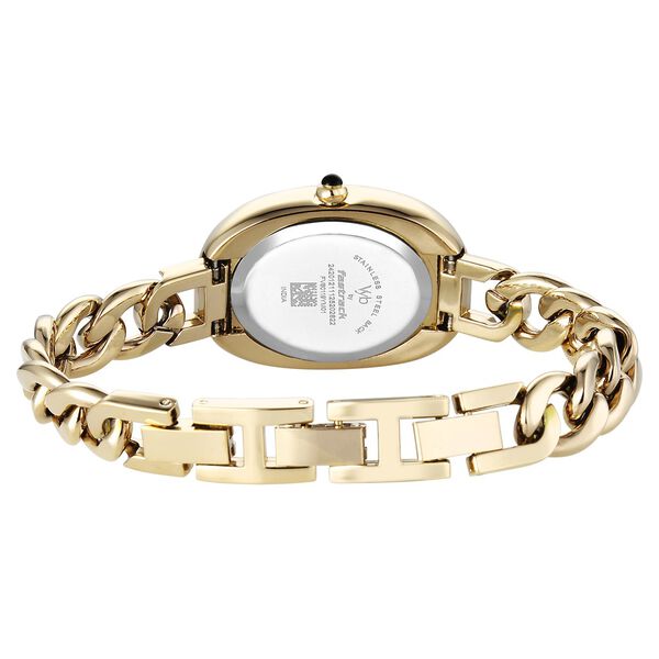 Vyb Mirage By Fastrack Quartz Analog Golden Dial Golden Metal Strap Watch For Girls - image number 5