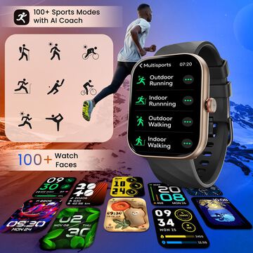 Fastrack Kruz+ 4.85 CM Super HD Display with Functional Crown and AI Voice Assistant Smart Watch for Unisex