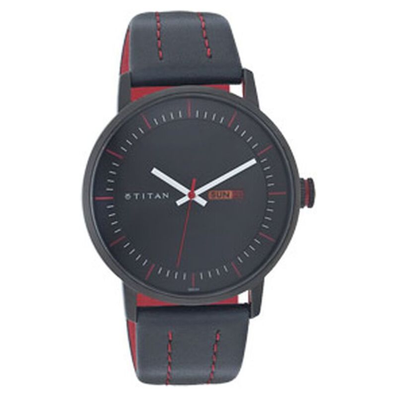 Titan Quartz Analog with Day and Date Black Dial Watch for Men