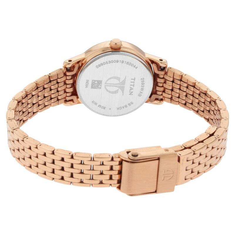 Titan Quartz Analog Rose Gold Dial Metal Strap Watch for Women - image number 4
