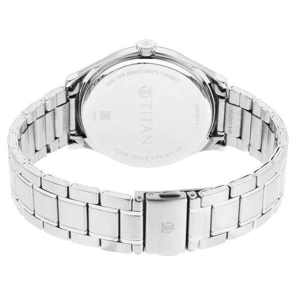 Titan Quartz Analog Blue Dial Stainless Steel Strap Watch for Men - image number 4