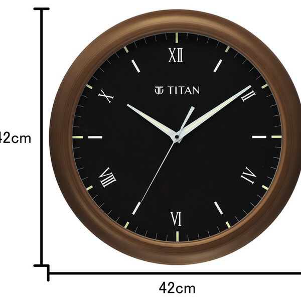 Buy Online Titan Classic Black Color Wall Clock Silent Sweep Technology ...