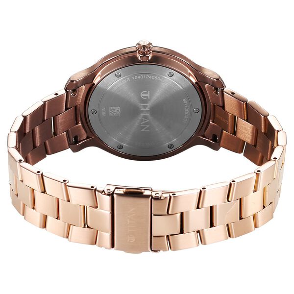 Titan Clasique Slim Quartz Analog with Date Coffee Brown Dial Stainless Steel Strap Watch For Men - image number 4