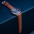 Sonata Poze Quartz Analog Silver Dial Tan Leather Strap Watch For Men