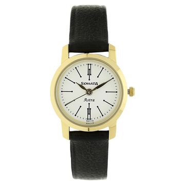 Sonata Quartz Analog White Dial Leather Strap Watch for Women