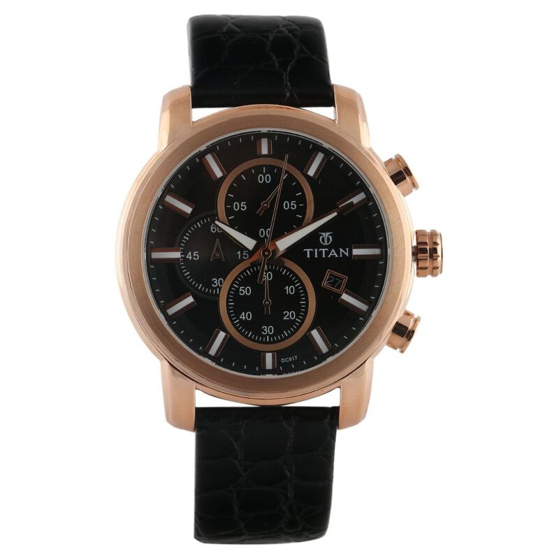 Titan Quartz Analog Black Dial Watch for Men