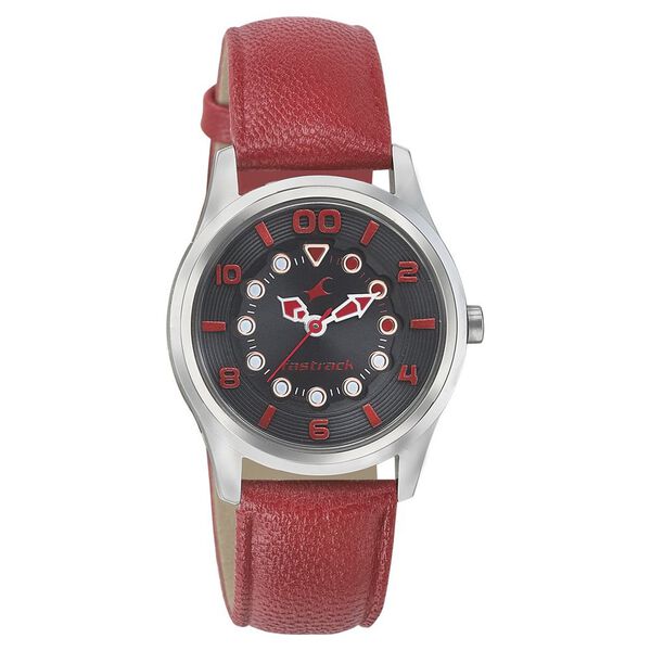 Fastrack Quartz Analog Black Dial Leather Strap Watch for Girls - image number 0