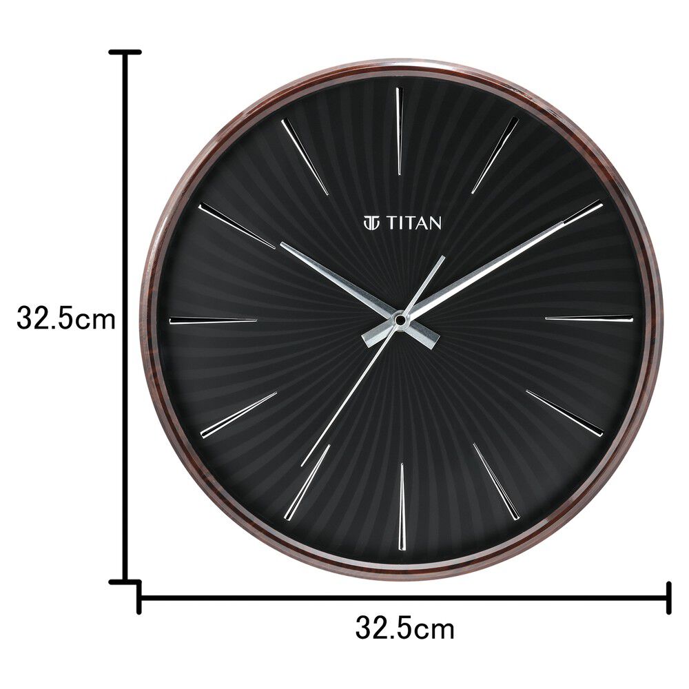Buy Online Titan Contemporary Balck Wall Clock 32.5 cm x 32.5 cm Medium nsw0013pa01 Titan