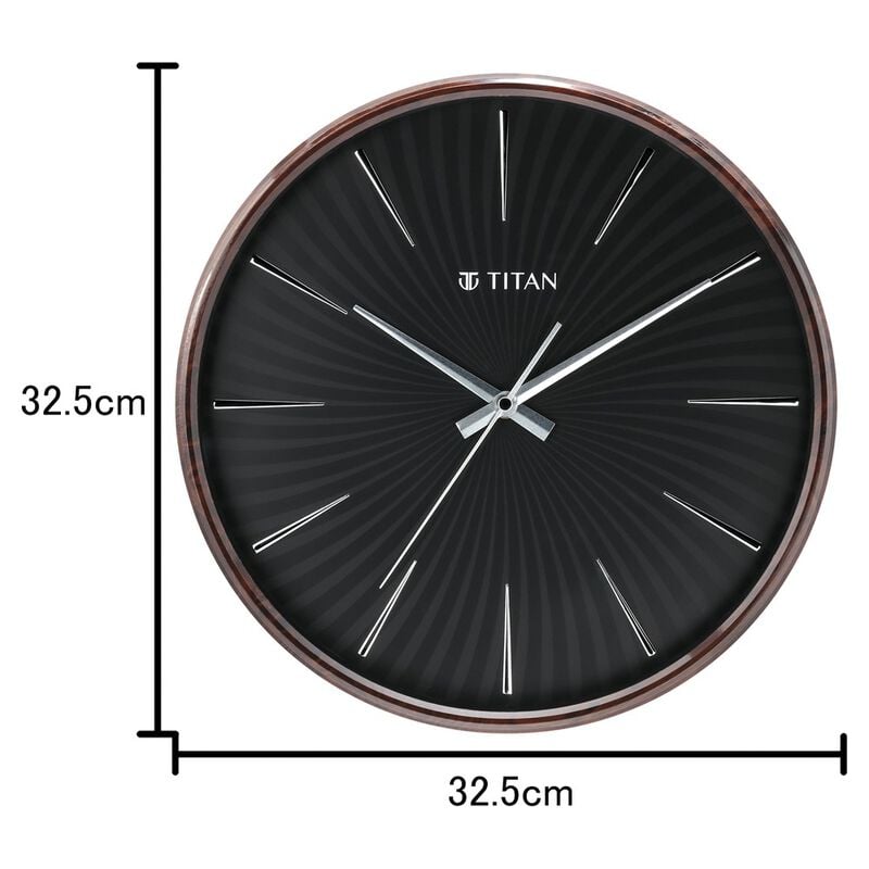 Titan Contemporary Balck Wall Clock - 32.5 cm x 32.5 cm (Medium) - image number 3