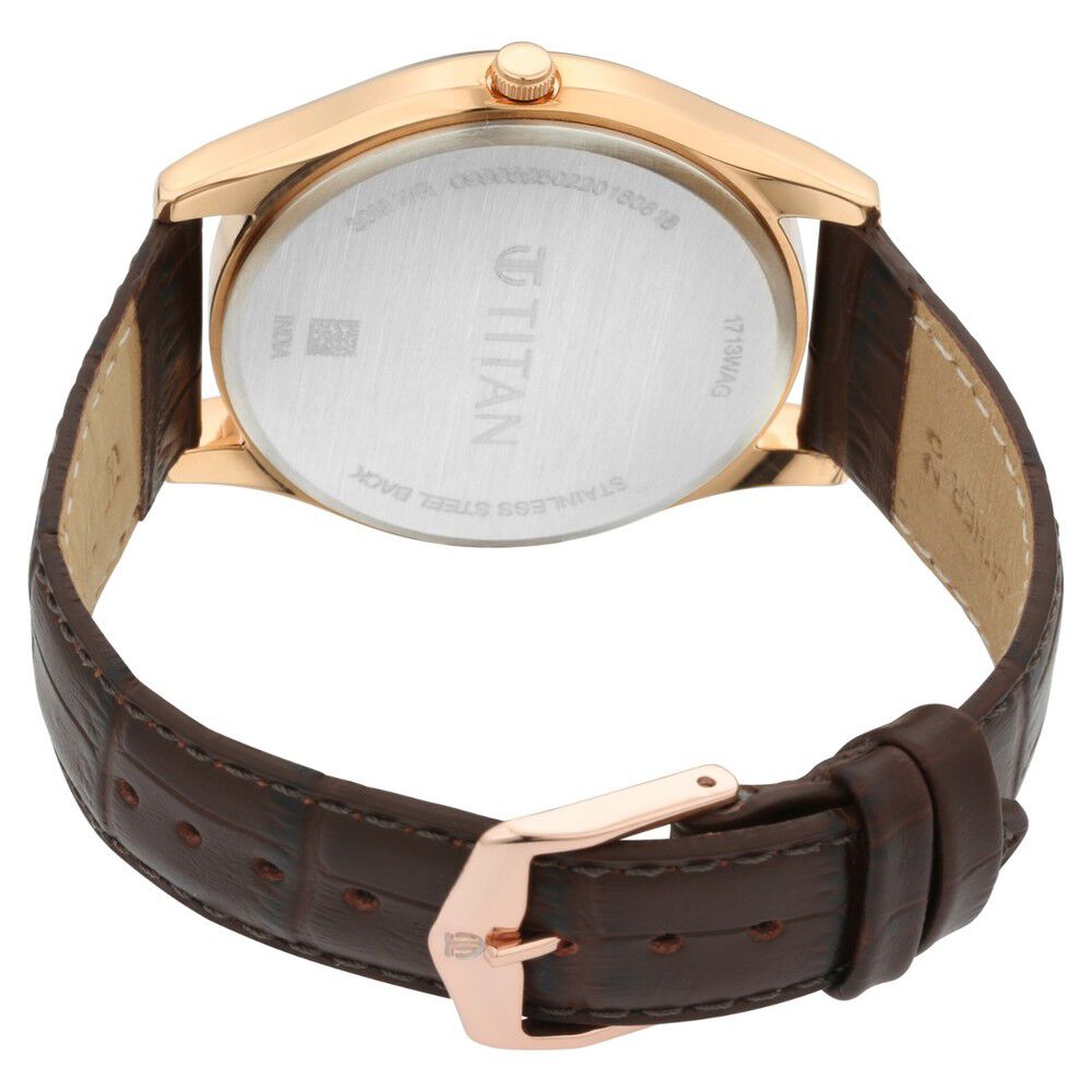 Buy Online Titan Lagan Blue Dial Analog Leather Strap Watch for