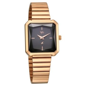 Vyb Flare By Fastrack Quartz Analog Grey Dial Rose Gold Stainless Steel Strap Watch For Girls