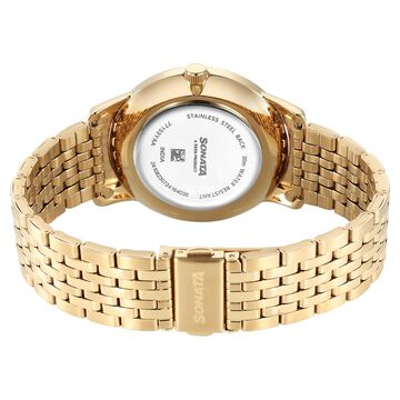 Sonata Wedding Quartz Analog Off White Dial Stainless Steel Strap Watch For Men