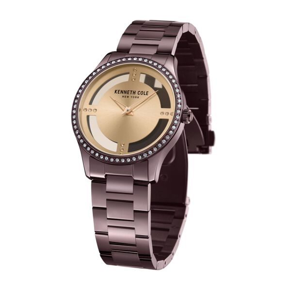 Kenneth Cole Quartz Analog Silver Dial Brown Stainless Steel Strap Watch For Women - image number 2