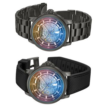 Kenneth Cole Automatic Grey Dial With Grey Stainless Steel & Silicone Strap Watch For Men