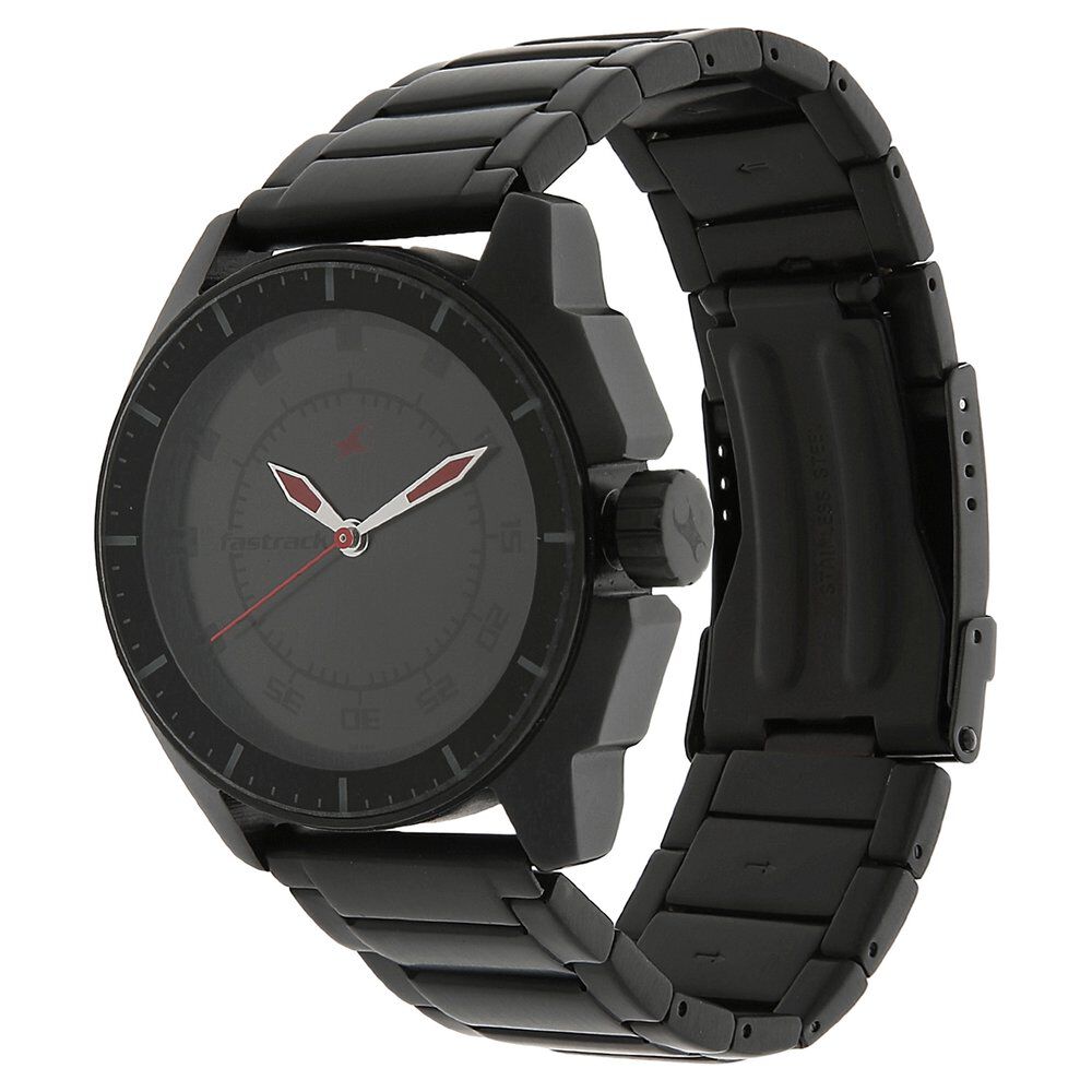 Buy Online Fastrack Quartz Analog Black Dial Stainless Steel Strap Watch for Guys ns3089nm01 Titan