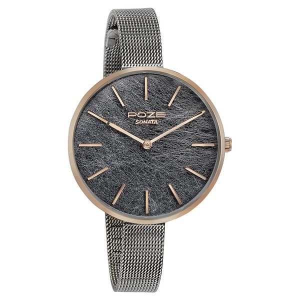Sonata Poze Quartz Analog Multicoloured Dial Mesh Strap Watch for Women - image number 2