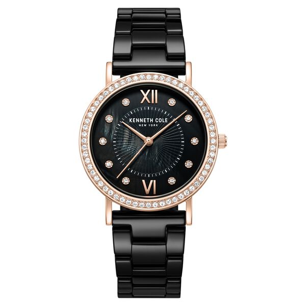 Kenneth Cole Quartz Analog Black Dial Black Ceramic Strap Watch For Women - image number 0