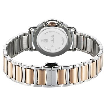 Titan Workmode Quartz Analog Brown Dial Stainless Steel Strap Watch For Women