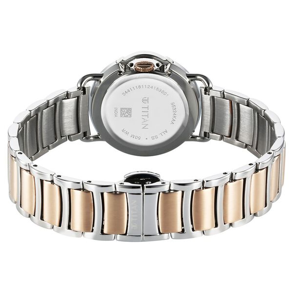 Titan Workmode Quartz Analog Brown Dial Stainless Steel Strap Watch For Women - image number 4