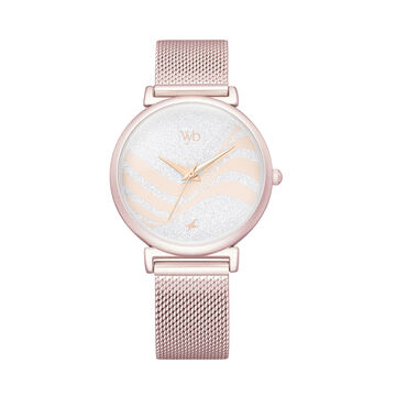 Vyb by Fastrack Quartz Analog Silver Dial Stainless Steel Strap Watch for Girls